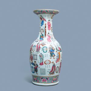 A large Chinese famille rose 'Wu Shuang Pu' vase, 19th C. — 照片 4