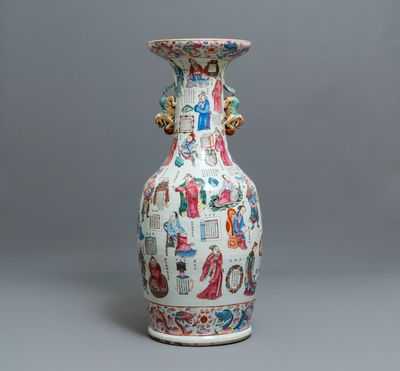A large Chinese famille rose 'Wu Shuang Pu' vase, 19th C.