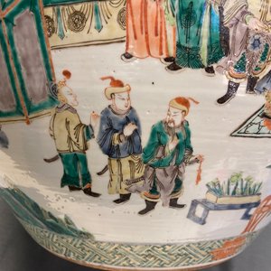 A large Chinese famille verte fish bowl, 19th C. — photo 12