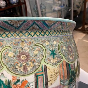 A large Chinese famille verte fish bowl, 19th C. — photo 14