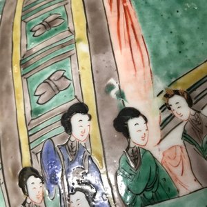 A large Chinese famille verte phoenix-tail vase with figurative design around, Kangxi — photo 36