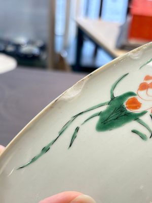 A large Chinese famille verte 'qilin and phoenix' dish, Kangxi — 照片 8