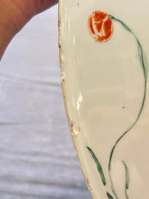 A large Chinese famille verte 'qilin and phoenix' dish, Kangxi — 照片 10