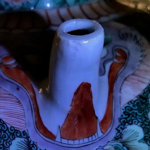 A large Chinese famille verte teapot or ewer, Kangxi — photo 11