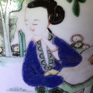 A large Chinese famille verte teapot or ewer, Kangxi — photo 16