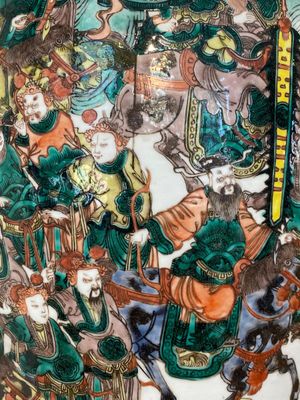A large Chinese famille verte vase with a war scene, 19th C. — 照片 10