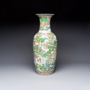 A large Chinese famille verte vase with figures in a garden, 19th C. — photo 2