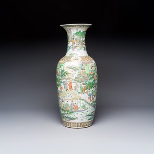 A large Chinese famille verte vase with figures in a garden, 19th C. — photo 3