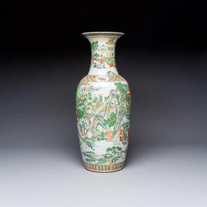 A large Chinese famille verte vase with figures in a garden, 19th C. — photo 4