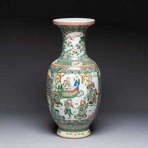 A large Chinese famille verte vase with narrative design, 19th C. — photo 2