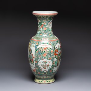 A large Chinese famille verte vase with narrative design, 19th C. — photo 3