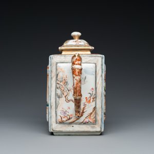 A large Chinese faux-bamboo 'mandarin' teapot and cover, Qianlong — photo 3