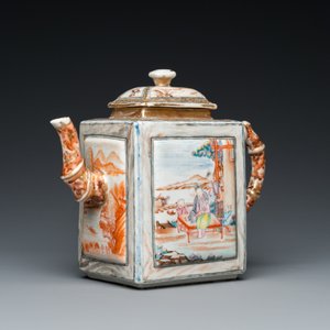 A large Chinese faux-bamboo 'mandarin' teapot and cover, Qianlong — photo 6