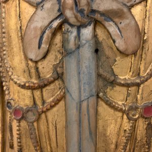 A large Chinese gilt and painted wood figure of Buddha, 19th C. — 照片 20