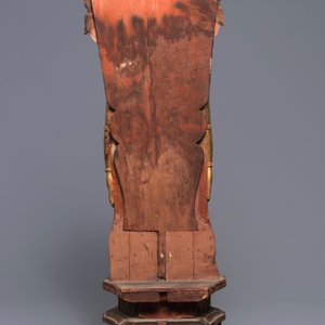 A large Chinese gilt and painted wood figure of Buddha, 19th C. — 照片 3