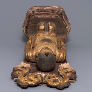 A large Chinese gilt and painted wood figure of Buddha, 19th C. — 照片 5