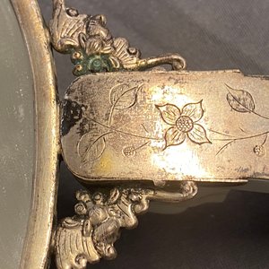 A large Chinese jade and silver hand mirror, Qing — photo 17