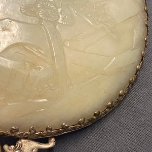 A large Chinese jade and silver hand mirror, Qing — photo 19