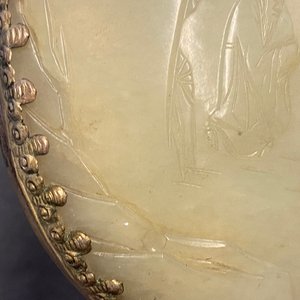 A large Chinese jade and silver hand mirror, Qing — photo 21