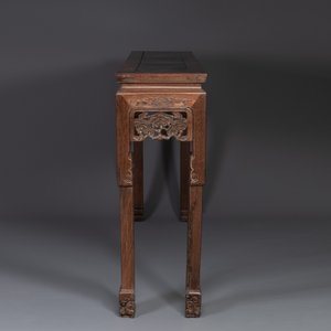 A large Chinese jichimu wooden 'tiaoan' with lingzhi and chilong design, 19/20th C. — 照片 4