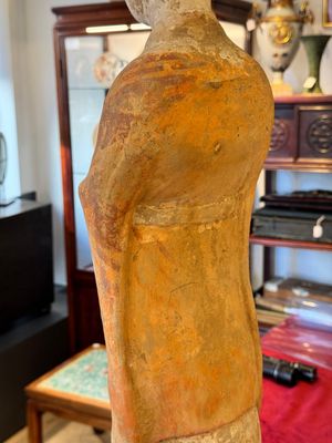 A large Chinese painted pottery figure of a civil official, Tang — photo 11