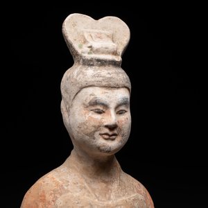 A large Chinese painted pottery figure of a civil official, Tang — photo 6