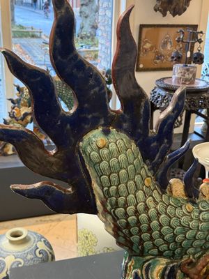 A large Chinese polychrome-glazed Shiwan stoneware dragon, 19th C. — photo 11