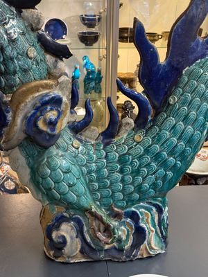 A large Chinese polychrome-glazed Shiwan stoneware dragon, 19th C. — photo 13