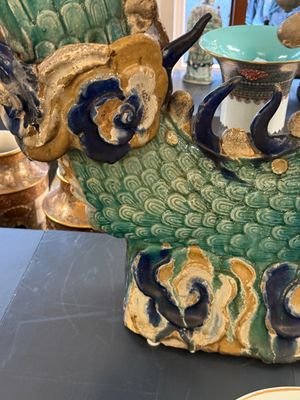 A large Chinese polychrome-glazed Shiwan stoneware dragon, 19th C. — photo 2
