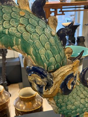A large Chinese polychrome-glazed Shiwan stoneware dragon, 19th C. — photo 3