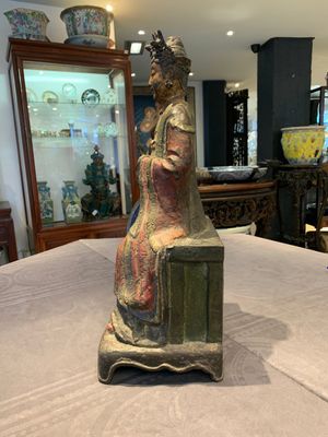 A large Chinese polychrome-lacquered and gilt bronze Daoist immortal, 17th C. — photo 5