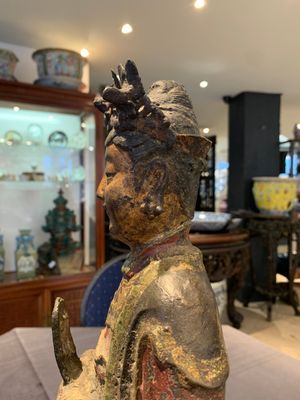 A large Chinese polychrome-lacquered and gilt bronze Daoist immortal, 17th C. — photo 6