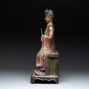 A large Chinese polychrome-lacquered and gilt bronze Daoist immortal, 17th C. — photo 2