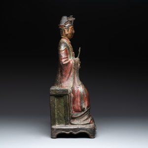A large Chinese polychrome-lacquered and gilt bronze Daoist immortal, 17th C. — photo 4