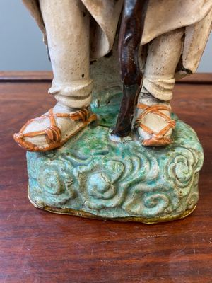 A large Chinese polychrome Shiwan pottery figure of Li Tieguai, 19th C. — foto 8