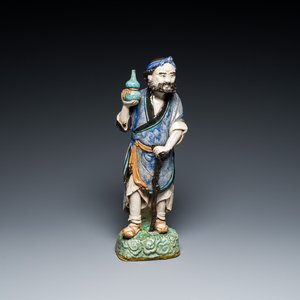 A large Chinese polychrome Shiwan pottery figure of Li Tieguai, 19th C. — foto 1