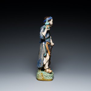 A large Chinese polychrome Shiwan pottery figure of Li Tieguai, 19th C. — foto 3