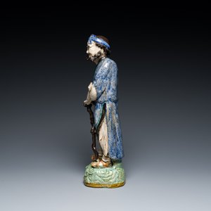 A large Chinese polychrome Shiwan pottery figure of Li Tieguai, 19th C. — foto 5