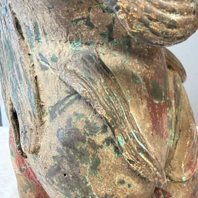 A large Chinese polychromed bronze Buddhist lion-form incense burner — 照片 5