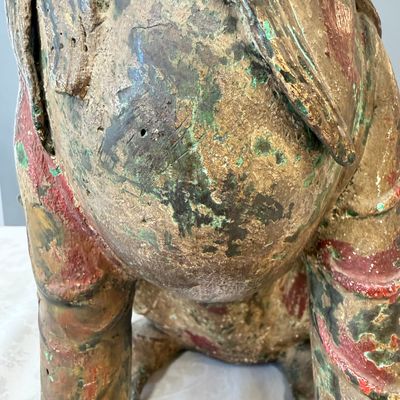 A large Chinese polychromed bronze Buddhist lion-form incense burner — 照片 6