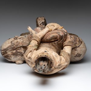 A large Chinese polychromed wooden Guanyin seated on an elephant, Republic — 照片 6