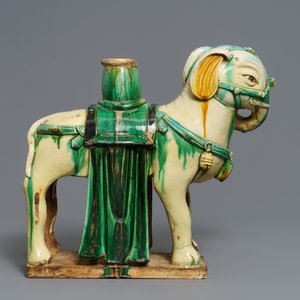 A large Chinese pottery model of an elephant, Ming — photo 3