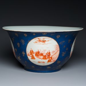 A large Chinese powder-blue and iron-red 'eight immortals' bowl, 19th C. — photo 9