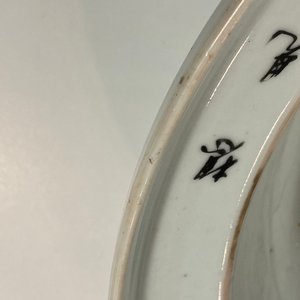 A large Chinese qianjiang cai bowl with a scholar and her student, 19/20th C. — photo 22