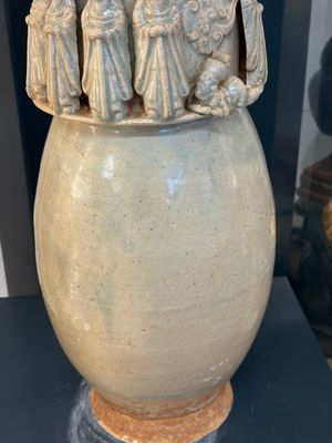A large Chinese qingbai covered urn applied with immortals and a dragon, Northern Song — photo 17