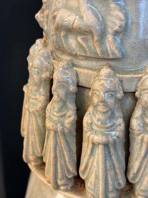 A large Chinese qingbai covered urn applied with immortals and a dragon, Northern Song — photo 19