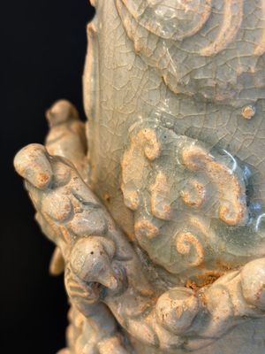 A large Chinese qingbai covered urn applied with immortals and a dragon, Northern Song — photo 21
