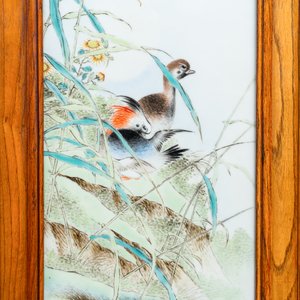 A large Chinese rectangular plaque with ducks, seal mark, Republic — 照片 3