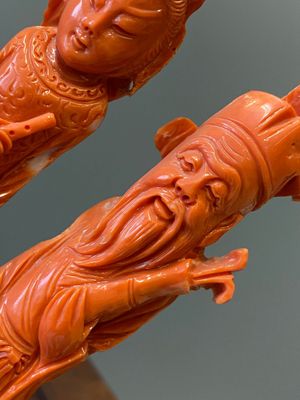 A large Chinese red coral 'Baxian' group, 19/20th C. — photo 12