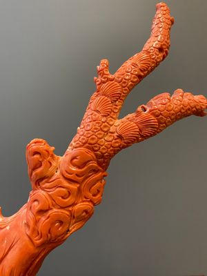 A large Chinese red coral 'Baxian' group, 19/20th C. — photo 15